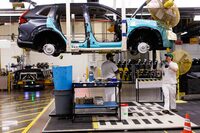 A general view of the Honda CRV production line is shown during a tour of a Honda manufacturing plant in Alliston, Ont. on Wednesday, April 5, 2023. Statistics Canada says employment was little changed last month as the economy lost a modest 6,400 jobs. THE CANADIAN PRESS/Cole Burston