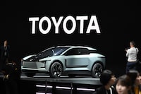 The FT-3e electric vehicle concept SUV from Toyota Motor is displayed during the press day of the Japan Mobility Show in Tokyo on October 25, 2023. (Photo by Kazuhiro NOGI / AFP) (Photo by KAZUHIRO NOGI/AFP via Getty Images)
