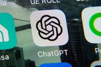 The ChatGPT app is displayed on an iPhone in New York, May 18.
