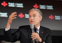 François-Philippe Champagne, Minister of Innovation, Science and Industry speaks at the Prospectors & Developers Association of Canada (PDAC) conference regarding the future of critical metals and investing in Canada in Toronto, Monday, March 6, 2023. THE CANADIAN PRESS/Nathan Denette