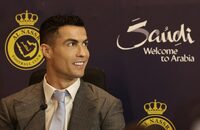 Soccer Football - Al Nassr unveil new signing Cristiano Ronaldo - Mrsool Park, Riyadh, Saudi Arabia - January 3, 2023  New Al Nassr signing Cristiano Ronaldo during the press conference REUTERS/Ahmed Yosri