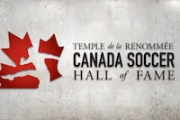 The logo for the Canada Soccer Hall Fame is shown in this handout image. Eight women, including five members of Canada's original 1986 women's team, are headed to the Canada Soccer Hall of Fame. THE CANADIAN PRESS/HO