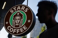 FILE PHOTO: The logo is seen at the launching of the new coffee shop "Stars Coffee", which opens following Starbucks Corp company's exit from the Russian market, in Moscow, Russia August 18, 2022.  REUTERS/Maxim Shemetov