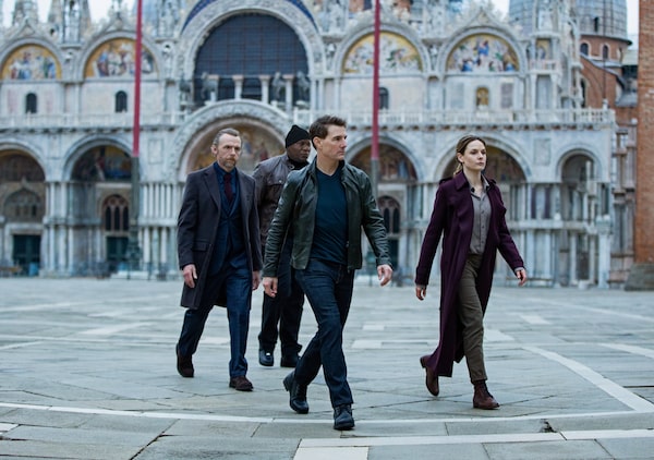 Tom Cruise, Rebecca Ferguson, Simon Pegg and Ving Rhames in Mission: Impossible Dead Reckoning - Part One from Paramount Pictures and Skydance.