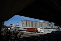 <div>The Canadian trucking industry faces a shaky market as cargo volumes and freight rates continue to fall in the wake of soaring pandemic highs. A transport truck carries a cargo container at port in Vancouver, on Friday, July 14, 2023. THE CANADIAN PRESS/Darryl Dyck</div>