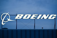 The Boeing Co. logo is displayed outside of company offices near Los Angeles International Airport (LAX) in El Segundo, California on January 18, 2024. (Photo by Patrick T. Fallon / AFP) (Photo by PATRICK T. FALLON/AFP via Getty Images)