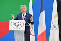 PARIS, FRANCE - JULY 26: Thomas Bach, President of IOC, attends the IOC Invitationa Ceremony on July 26, 2023 in Paris, France. Paris will host the Summer Olympics from July 26 till August 11, 2024. (Photo by Tullio M. Puglia/Getty Images)