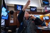 Traders work on the floor of the New York Stock Exchange (NYSE) on May 3.