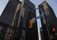 Bay Street in Canada's financial district is shown in Toronto on Wednesday, March 18, 2020. THE CANADIAN PRESS/Nathan Denette