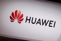 FILE PHOTO: A logo of Huawei Technologies is seen at its exhibition space, at the Viva Technology conference dedicated to innovation and startups at Porte de Versailles exhibition center in Paris, France June 15, 2022. REUTERS/Benoit Tessier