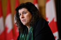 Canada's auditor general Karen Hogan says early findings in an audit of child and family services in Nunavut were so alarming, her office immediately raised concerns with the territorial government. Hogan participates in a news conference, in Ottawa, on Monday, March 27, 2023. THE CANADIAN PRESS/Justin Tang
