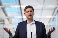 <p>B.C. Premier David Eby speaks during an announcement in Delta, B.C., on Monday, March 18, 2024. THE CANADIAN PRESS/Darryl Dyck</p>