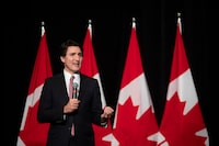 Prime Minster Justin Trudeau speaks at a fundraising event in Vancouver on Thursday, December 14, 2023. Trudeau says Canada does not support the premise of South Africa's case at the United Nations' top court that accuses Israel of genocide against Palestinians in Gaza. THE CANADIAN PRESS/ Tijana Martin