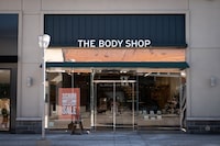 A Body Shop retail store at Shops at Don Mills, which is slated for closure, in Toronto ON, March 1, 2023. The Body Shop plans to close nearly one-third of its stores in Canada and is seeking protection from its creditors, just weeks after its U.K.-based parent company also began restructuring under its new owners, German private equity firm Aurelius Investment. 
(Ian Willms / The Globe and Mail)
