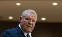 Ontario Premier Doug Ford speaks during a funding announcement, Friday, April 5, 2024 in Ottawa.  THE CANADIAN PRESS/Adrian Wyld