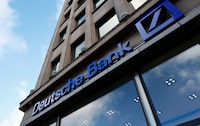 FILE PHOTO-The logo of Deutsche Bank is seen in Brussels, Belgium December 6, 2022. REUTERS/Yves Herman/File Photo