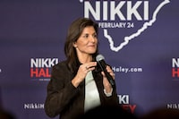 Republican presidential candidate former UN Ambassador Nikki Haley speaks at a campaign event in Spartanburg, S.C., Monday, Feb. 5.