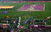 FILE PHOTO: Soccer Football - FIFA Women's World Cup Australia and New Zealand 2023 - Final - Spain v England - Stadium Australia, Sydney, Australia - August 20, 2023 General view as the Spain and England players walk out ahead of the match REUTERS/Jaimi Joy/File Photo