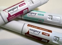 FILE PHOTO: Injection pens of Novo Nordisk's weight-loss drug Wegovy are shown in this photo illustration in Oslo, Norway, November 21, 2023. REUTERS/Victoria Klesty/Illustration/File Photo