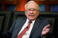 Berkshire Hathaway Chairman and CEO Warren Buffett speaks during an interview with Liz Claman on Fox Business Network's "Countdown to the Closing Bell," May 7, 2018, in Omaha, Neb.