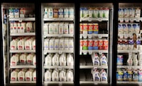 FILE PHOTO: Various types of milk are seen at the Safeway store in Wheaton, Maryland February 13, 2015.    REUTERS/Gary Cameron/File Photo
