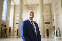 Minister of Public Services and Procurement Jean-Yves Duclos looks around the Grand Entrance Hall of the Supreme Court of Canada during a tour regarding its future rehabilitation project, in Ottawa, on Friday, Feb. 16, 2024. 
Justin Tang/The Globe and Mail