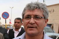 Fathi Baja, head of the political committee of the National Transitional Council, visits the square next to the courthouse in Benghazi, Libya Sunday, May 22, 2011. The European Union established formal diplomatic contact with the opposition seeking to topple Moammar Gadhafi on Sunday by opening an office in the eastern rebel stronghold of Benghazi and promised support for a democratic Libya. (AP Photo/Wissam Saleh)