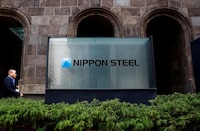 FILE PHOTO: Nippon Steel logo is displayed at the company's headquarters in Tokyo, Japan April 1, 2024.  REUTERS/Issei Kato/File Photo