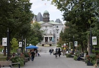 McGill University is seen Friday, October 13, 2023, in Montreal. McGill University has postponed plans to announce a $50-million investment in French-language programs as Quebec charges ahead with tuition increases for out-of-province students. THE CANADIAN PRESS/Ryan Remiorz