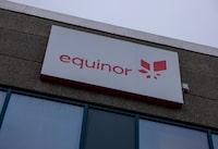 The logo of Equinor is set up at the entrance of a building at Western Europe's largest liquefied natural gas plant Hammerfest LNG in Hammerfest, Norway, March 14, 2024. REUTERS/Lisi Niesner