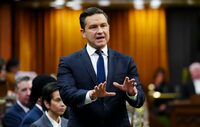 Conservative Leader Pierre Poilievre asks a question during question period in the House of Commons on Parliament Hill in Ottawa on Tuesday, Feb. 13, 2024. THE CANADIAN PRESS/Sean Kilpatrick
