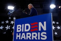 U.S. President Joe Biden speaks during a campaign event at Strath Haven Middle School in Wallingford, Pennsylvania, U.S, March 8, 2024. REUTERS/Evelyn Hockstein