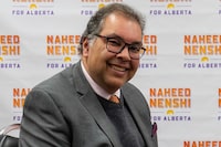 Former Mayor of Calgary Naheed Nenshi announced today the he would be seeking the leadership of the provincial NDP party in Calgary, Alta., Monday, March 11, 2024. THE CANADIAN PRESS/Todd Korol