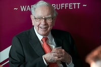 Warren Buffett, chairman and CEO of Berkshire Hathaway, smiles as he plays bridge following the annual Berkshire Hathaway shareholders meeting in Omaha, Neb., on May 5, 2019.