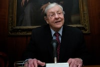 Jan. 4/2006 --  Roy McMurtry, chief justice of Ontario is photographed  Jan. 4/2006 at Osgoode Hall in Toronto.  The press conference was held to mark the "opening of the courts." 

Jan. 4/2006
Photo by Kevin Van Paassen/The Globe and Mail