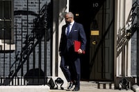 FILE PHOTO: British Secretary of State for the Home Department James Cleverly walks after attending the weekly cabinet meeting, the first since mayoral and local elections, at Downing Street in London, Britain, May 7, 2024. REUTERS/Isabel Infantes/File Photo