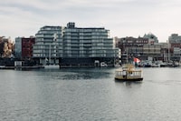 Victoria water taxi travels across the inner harbour on November 20th 2023