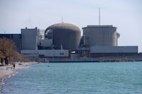 FILE PHOTO: General view of the Pickering Nuclear Power Generating Station near Toronto, Ontario, Canada April 17, 2019. Picture taken April 17, 2019.  REUTERS/Carlos Osorio/File Photo