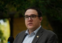 Jason Nixon is seen during a news conference, in Calgary, Tuesday, Sept. 15, 2020. Alberta's minister for seniors and community and social services says there needs to be greater oversight of organizations that advertise housing and other non-medical supports to vulnerable people. THE CANADIAN PRESS/Todd Korol
