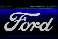 FILE PHOTO: A Ford logo is seen at the New York International Auto Show Press Preview, in Manhattan, New York City, U.S., March 27, 2024. REUTERS/David Dee Delgado/File Photo