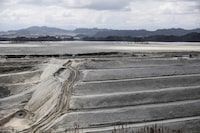 FILE PHOTO: A view of Cobre Panama mine of Canadian First Quantum Minerals, one of the world's largest open-pit copper mines, which was forced to shut down after Panama's top court ruled that its contract was unconstitutional following nationwide protests opposed to its continued operation, during a media tour, in Donoso, Panama, January 11, 2024. REUTERS/Tarina Rodriguez/File Photo