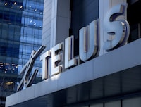 Telus Corp. is blaming Ottawa's ban on China’s Huawei Technologies Inc. for pausing its fibre optic network build in the City of St. Albert and elsewhere in Alberta, raising questions over the sanction's spillover effects on connectivity in smaller communities. The sign on the front of the Telus head office is shown in Toronto on Thursday, February 11, 2021. THE CANADIAN PRESS/Frank Gunn