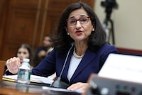 Nemat Shafik, the president of Columbia University, testifies during a House Committee on Education and the Workforce hearing on Capitol Hill in Washington, April 17, 2024. Questions of student safety and free speech swirled around the appearance of Shafik before House lawmakers. She faced a reprise of Republican attacks that led to the ouster of two Ivy League leaders. (Amanda Andrade-Rhoades/The New York Times)