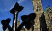 The federal government recorded a budgetary deficit of $25.7 billion as of the end of January for the current fiscal year. The Peace Tower in Parliament Hill is pictured in morning light in Ottawa on Thursday, March 7, 2024. THE CANADIAN PRESS/Sean Kilpatrick</p>