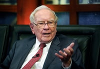 FILE - Berkshire Hathaway Chairman and CEO Warren Buffett speaks during an interview in Omaha, Neb., May 7, 2018. The Glide Foundation homeless charity that received $53 million over the years from investors who wanted a private lunch with Buffett has announced a new auction meal with Salesforce CEO Marc Benioff it said Tuesday, April 9, 2024,  (AP Photo/Nati Harnik, File)
