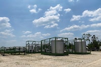 A portable and fully automated direct lithium extraction plant owned by International Battery Metals is seen in Lake Charles, Louisiana, U.S., May 23, 2023. REUTERS/Ernest Scheyder