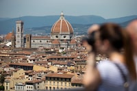 FILE - A view of the Santa Maria del Fiore cathedral, in Florence, on May 11, 2015. The city of Florence on Thursday, June 1, 2023 announced an immediate ban on new short-term private vacation rentals the Renaissance city’s historic center, in a bid to bring back full-time residents to one of Italy’s most popular tourist destinations. (AP Photo/Andrew Medichini, File)
