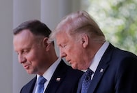 U.S. President Donald Trump arrives for a joint news conference with Poland's President Andrzej Duda in the Rose Garden at the White House in Washington, U.S., June 24, 2020. REUTERS/Carlos Barria/File Photo