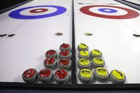 Curling rocks are shown Friday, Feb. 10, 2017, during a media demonstration the day before the opening ceremonies of the USA Curling Nationals in Everett, Wash. Curling Canada has cancelled six more events in 2021 because of the COVID-19 pandemic. THE CANADIAN PRESS/AP, Ted S. Warren