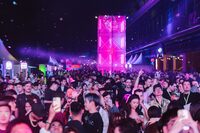 In a photo provided by organizers, Crowds at ApeFest, a three-day event for NFT and cryptocurrency enthusiasts hosted by Bored Ape Yacht Club in Hong Kong in early November 2023. More than 20 people have reported burning eye pain and vision problems after attending a party here, organizers said on Nov. 7; ultraviolet lights may be responsible. (Yuga Labs via The New York Times)  Ñ NO SALES; FOR EDITORIAL USE ONLY WITH NYT STORY CRYPTO EVENT INJURIES BY HOLTERMANN of NOV. 7, 2023. ALL OTHER USE PROHIBITED Ñ 